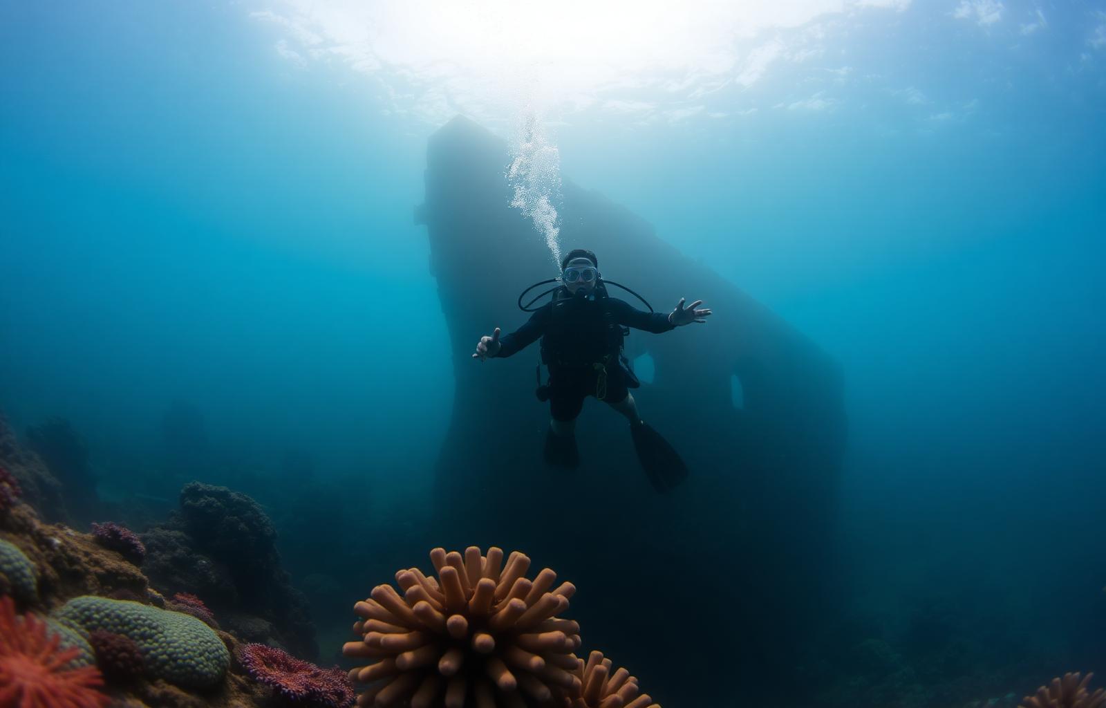 Diver at USAT Liberty wreck